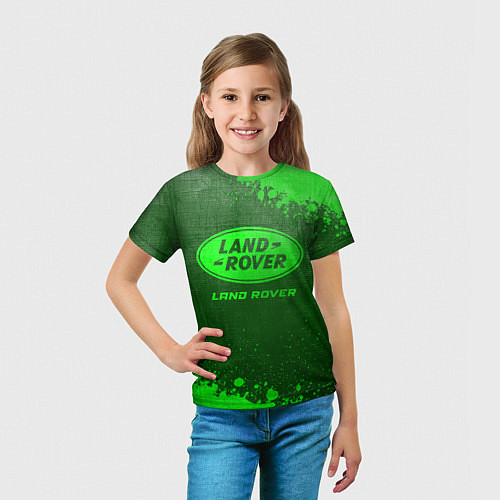 Детская футболка Land Rover - green gradient / 3D-принт – фото 5