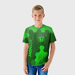 Футболка детская Honda - green gradient вертикально, цвет: 3D-принт — фото 2