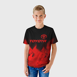 Футболка детская Toyota - red gradient посередине, цвет: 3D-принт — фото 2