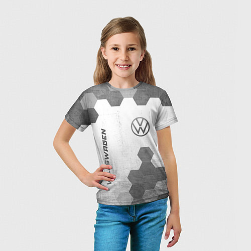 Детская футболка Volkswagen - white gradient вертикально / 3D-принт – фото 5