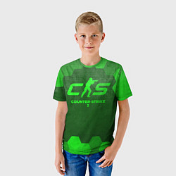 Футболка детская Counter-Strike 2 - green gradient, цвет: 3D-принт — фото 2