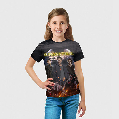 Детская футболка Supernatural - true hunters / 3D-принт – фото 5