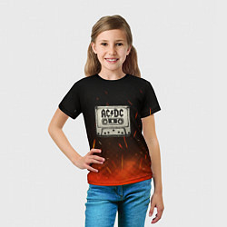 Футболка детская ACDC лого на кассете, цвет: 3D-принт — фото 2