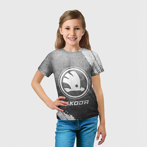 Детская футболка Skoda - grey gradient / 3D-принт – фото 5