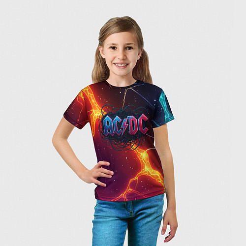 Детская футболка ACDC логотип в градиенте / 3D-принт – фото 5