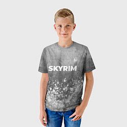 Футболка детская Skyrim - grey gradient посередине, цвет: 3D-принт — фото 2