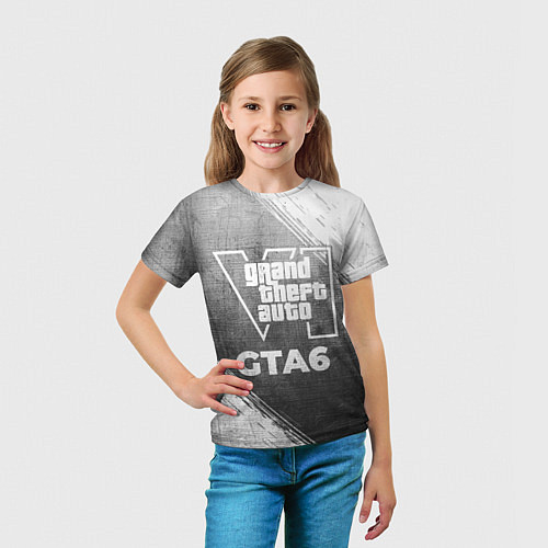 Детская футболка GTA6 - grey gradient / 3D-принт – фото 5