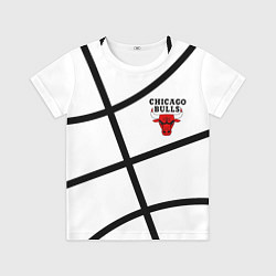 Футболка детская Чикаго Буллз на белом фоне, цвет: 3D-принт