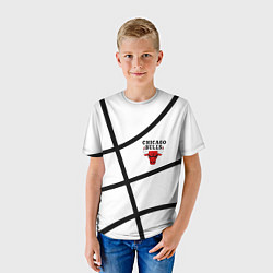 Футболка детская Чикаго Буллз на белом фоне, цвет: 3D-принт — фото 2