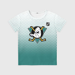 Футболка детская Анахайм Дакс - зеленая геометрия, цвет: 3D-принт