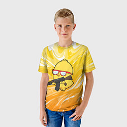 Футболка детская Курица и автомат, цвет: 3D-принт — фото 2