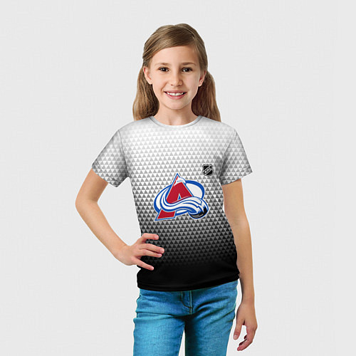Детская футболка Колорадо Эвеланш - черный градиент / 3D-принт – фото 5