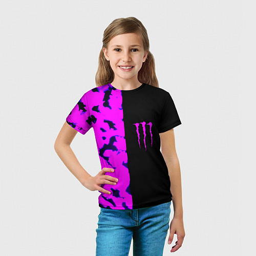 Детская футболка Monster energy neon camo / 3D-принт – фото 5