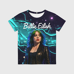 Футболка детская Певица Билли Айлиш, цвет: 3D-принт