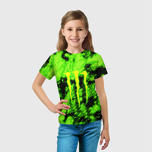 Детская футболка Monster energy кислотное лого / 3D-принт – фото 5