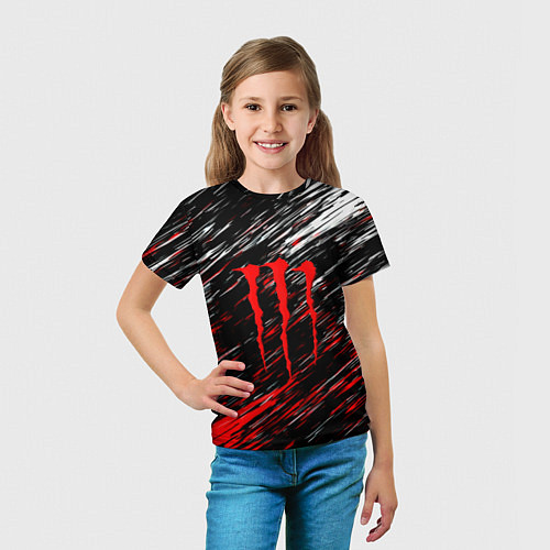 Детская футболка Monster energy полосы красок / 3D-принт – фото 5