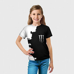 Футболка детская Monster energy краски белые, цвет: 3D-принт — фото 2