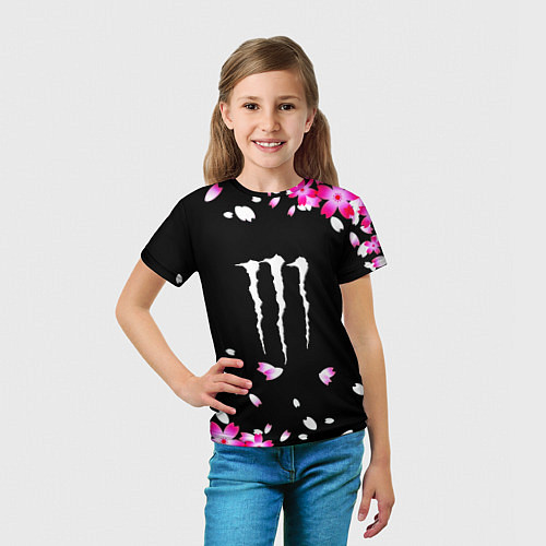 Детская футболка Monster energy sakura / 3D-принт – фото 5