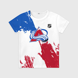 Футболка детская Колорадо Эвеланш - брызги красок, цвет: 3D-принт
