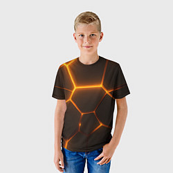 Футболка детская Оранжевое свечение текстура, цвет: 3D-принт — фото 2