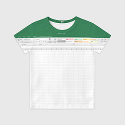 Футболка детская Таблица Excel текстура, цвет: 3D-принт