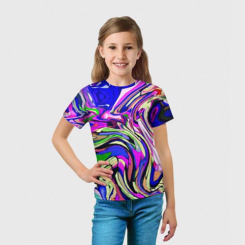 Детская футболка Абстракция пластика синий / 3D-принт – фото 5