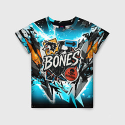 Футболка детская Bones логотип в стиле стикеров, цвет: 3D-принт