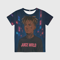 Футболка детская Juice WRLD - Неоновый аниме арт, цвет: 3D-принт