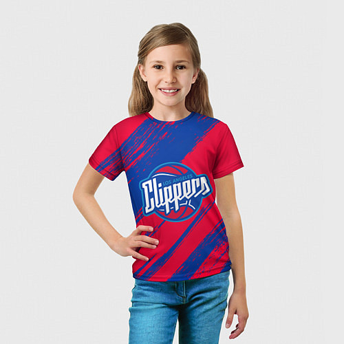 Детская футболка Клипперс - красно синие / 3D-принт – фото 5