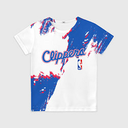 Футболка детская Клипперс - разлитая краска, цвет: 3D-принт