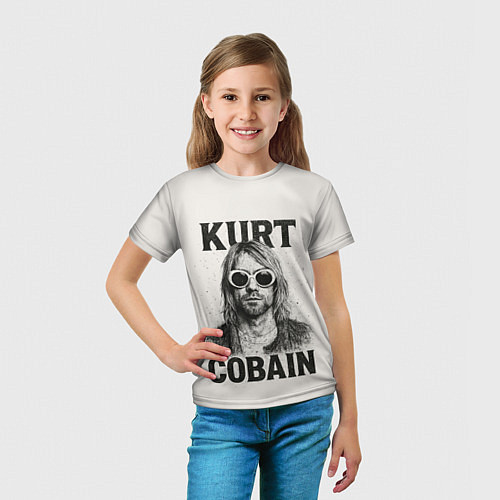 Детская футболка Kurt Cobain - grunge-art / 3D-принт – фото 5