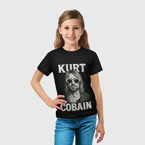 Детская футболка Курт Кобейн - гранж-арт / 3D-принт – фото 5