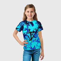 Футболка детская Doom неоновые тропики, цвет: 3D-принт — фото 2