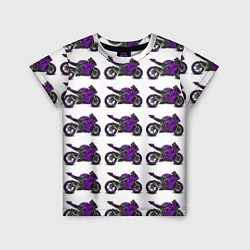Футболка детская Motorcycle purple, цвет: 3D-принт