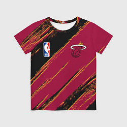 Футболка детская Майами Хит - цвета команды, цвет: 3D-принт