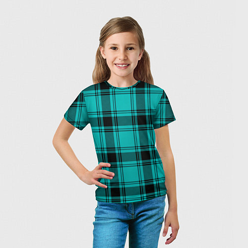 Детская футболка Checkered blue / 3D-принт – фото 5