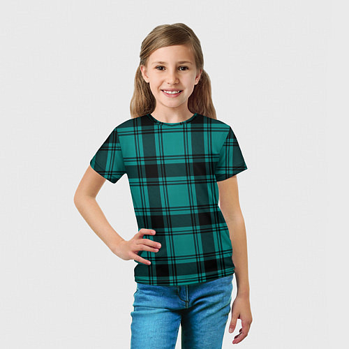 Детская футболка Checkered dark blue / 3D-принт – фото 5