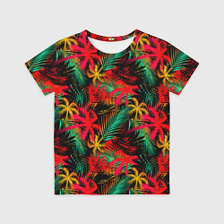 Футболка детская Palm yellow red, цвет: 3D-принт