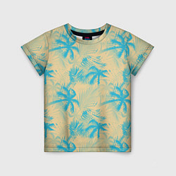 Футболка детская Palm light blue beige, цвет: 3D-принт