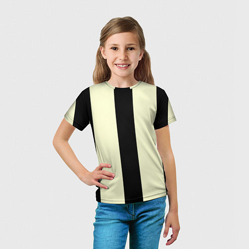 Детская футболка Color black beige line / 3D-принт – фото 5