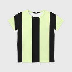Детская футболка Color light green black line