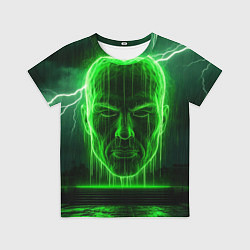 Футболка детская Неоновая голова, цвет: 3D-принт
