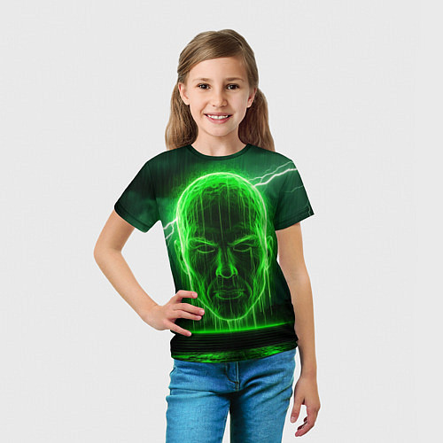 Детская футболка Неоновая голова / 3D-принт – фото 5