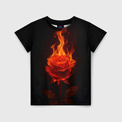 Футболка детская Flaming rose, цвет: 3D-принт