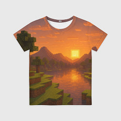 Футболка детская Закат - Minecraft, цвет: 3D-принт