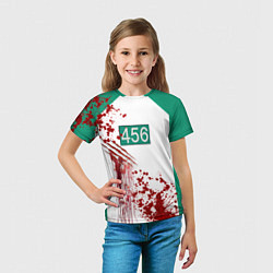Футболка детская Кровавая форма игрока 456 из игры в кальмара, цвет: 3D-принт — фото 2