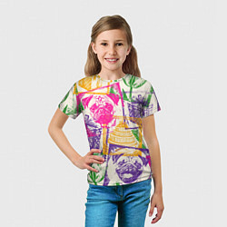 Футболка детская Мопс и праздник, цвет: 3D-принт — фото 2