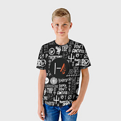 Футболка детская Twenty one pilots rock logo, цвет: 3D-принт — фото 2