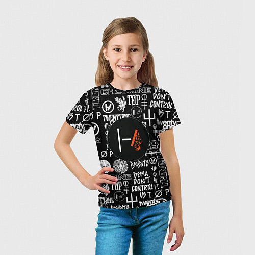 Детская футболка Twenty one pilots rock logo / 3D-принт – фото 5