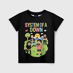 Футболка детская System of a Down мультяшный, цвет: 3D-принт